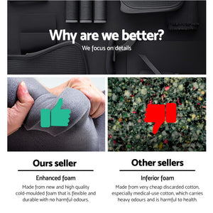 2 Point Massage Office Chair | PU Leather | Footrest | Black