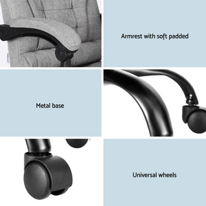 Executive Office Chair | 4-Point Massage | Adjustable Ergonomic Recline | Black Fabric