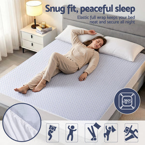 Cooling Mattress Protector | Waterproof | Deep Pocket Fitted | Double