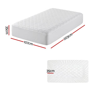 Waterproof Mattress Protector | 100% Cotton Quilted | King Single