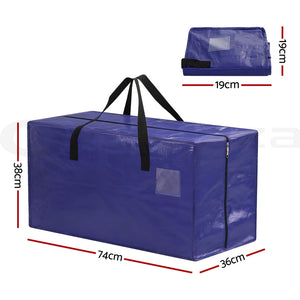 Moving Bags Set 5pc | Heavy Duty Waterproof | Backpack Straps | Blue