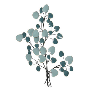 Metal Wall Art | Hanging Sculpture | Home Decor | Leaf Tree of Life | Blue