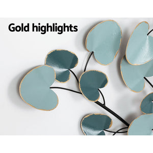 Metal Wall Art | Hanging Sculpture | Home Decor | Leaf Tree of Life | Blue