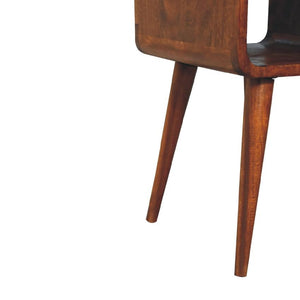 Mini Chestnut Curve Lower Bedside | Solid Mango Wood | Low Bedside Table