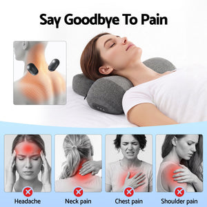 Neck Massager Pillow | Heated Memory Foam Support with Type-C Charging