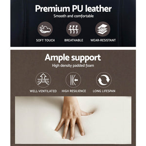 Wooden Office Chair | Leather Seat | Black