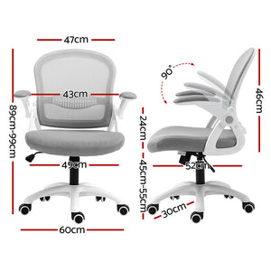 Artiss 2x Mesh Office Chairs | Computer | Gaming Desk Chairs | Work | Study | Mid Back | Grey