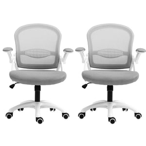 Artiss 2x Mesh Office Chairs | Computer | Gaming Desk Chairs | Work | Study | Mid Back | Grey