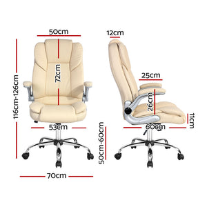 Executive Office Chair | Leather Tilt | Beige