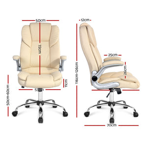 Executive Office Chair | Leather Tilt | Beige