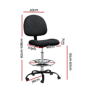 Office Chair | Drafting Stool | Fabric Chairs | Black