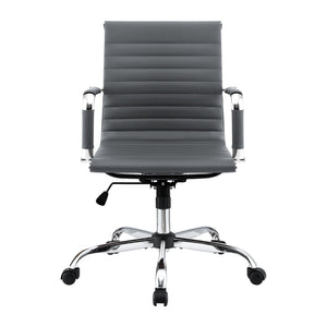 Artiss Office Chair | Conference Chairs | PU Leather Mid Back | Grey