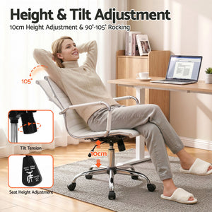 White Mid-Back Gaming Office Chair