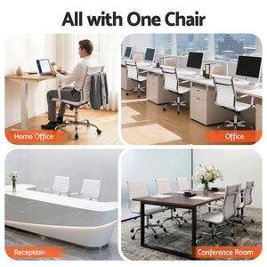 White Mid-Back Gaming Office Chair