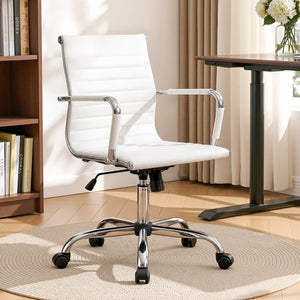 White Mid-Back Gaming Office Chair