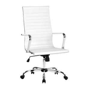 Office Chair | Conference Chairs | PU Leather | High Back | White