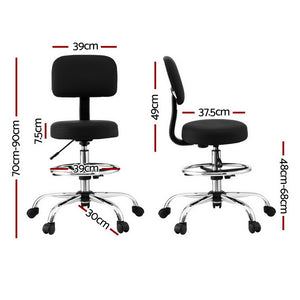 Office Chair | Drafting & Standing Desk | Ergonomic | PU Leather | Black