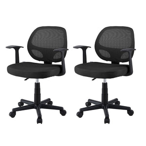 Artiss 2x Mesh Office Chairs | Computer Gaming Desk Chairs | Work Study | Mid Back | Black