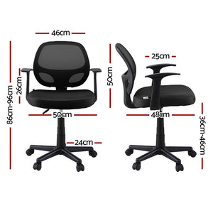 Artiss 2x Mesh Office Chairs | Computer Gaming Desk Chairs | Work Study | Mid Back | Black