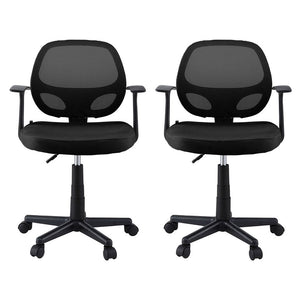 Artiss 2x Mesh Office Chairs | Computer Gaming Desk Chairs | Work Study | Mid Back | Black