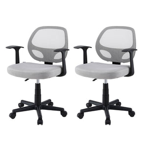 Artiss 2x Mesh Office Chairs | Computer Gaming Desk Chairs | Work Study | Mid Back | Grey