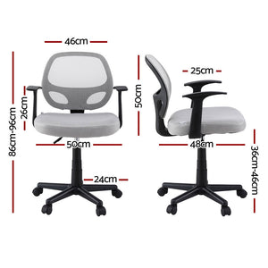 Artiss 2x Mesh Office Chairs | Computer Gaming Desk Chairs | Work Study | Mid Back | Grey