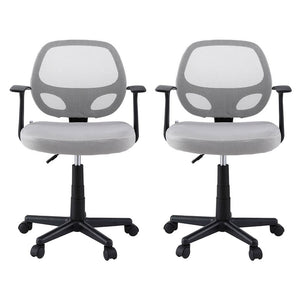 Artiss 2x Mesh Office Chairs | Computer Gaming Desk Chairs | Work Study | Mid Back | Grey