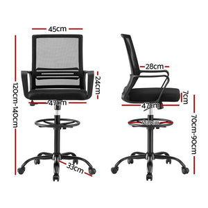 Office Chair | Drafting Stool | Mesh Computer Desk Chair | Studio Office | Black