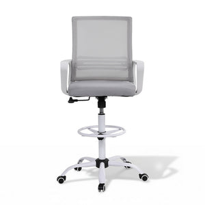 Drafting Office Chair | Mesh Stool | Adjustable Height | White