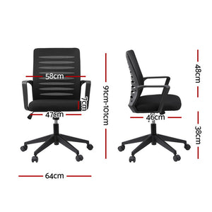 Ergonomic Office Chair | Mesh | Lumbar Support | Mid Back | Black