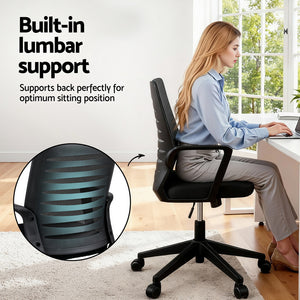 Ergonomic Office Chair | Mesh | Lumbar Support | Mid Back | Black