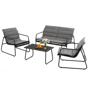 Gardeon Outdoor Sofa Set | 4PCS | Table & Chairs with Cushions | Patio Furniture