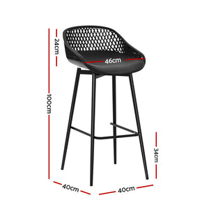 4-Piece Outdoor Bar Stools | Plastic Metal | Dining Chair | Balcony