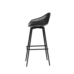 4-Piece Outdoor Bar Stools | Plastic Metal | Dining Chair | Balcony