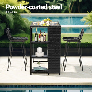 Outdoor Bar Set | Patio Furniture | Dining Chairs & Table | Wicker