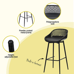 Outdoor Bar Set 3pc | Table + 2 Stools | Patio Bistro | Black