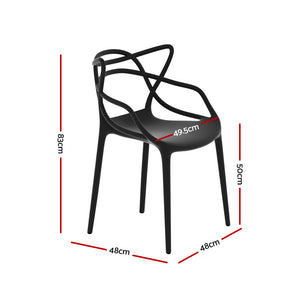 4PC Outdoor Dining Chairs | PP Portable Stackable Chair | Patio Furniture