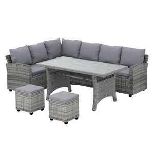 Outdoor Dining Set | Wicker Table Chairs | Setting | 8 Seater