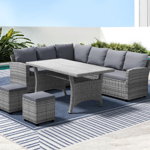 Outdoor Dining Set | Wicker Table Chairs | Setting | 8 Seater