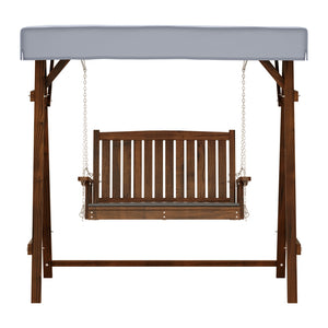 Large Wooden 2 Peace Swing Chair - Outdoors / Patio