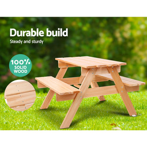 Wooden Picnic Table Set | With Umbrella