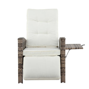 Outdoor Recliner Sun Lounger | Wicker | Adjustable | Brown