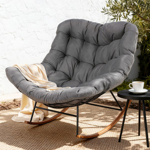 Outdoor Rocking Chair | Papasan Recliner | Patio Lounge Setting
