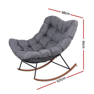 Outdoor Rocking Chair | Papasan Recliner | Patio Lounge Setting