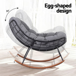 Outdoor Rocking Chair | Papasan Recliner | Patio Lounge Setting