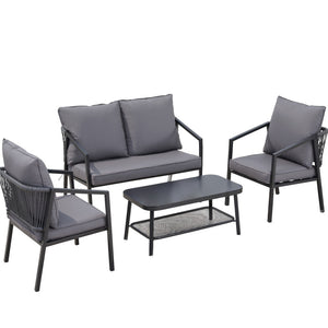 4 Seater Outdoor Sofa Set | 4PCS | Table & Chair Setting | Patio Furniture