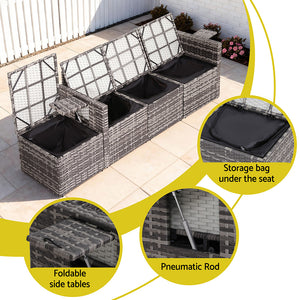 Outdoor Rattan Sofa Set 5pc | 4 Seater | Coffee Table | Grey