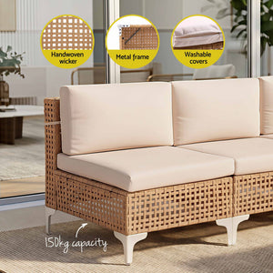 Outdoor Sofa Set | 7 Piece 6 Seater Rattan Patio Lounge