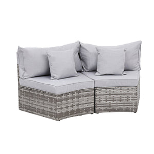 Gardeon 2 PCS Outdoor Sofa Set Rattan Modular Chair Garden Patio Furniture Grey
