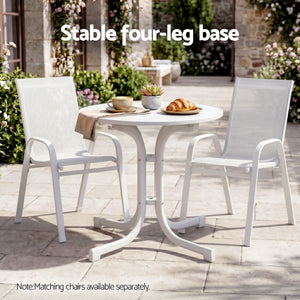 Outdoor Side Table | 80cm Folding Round Bistro Table | White